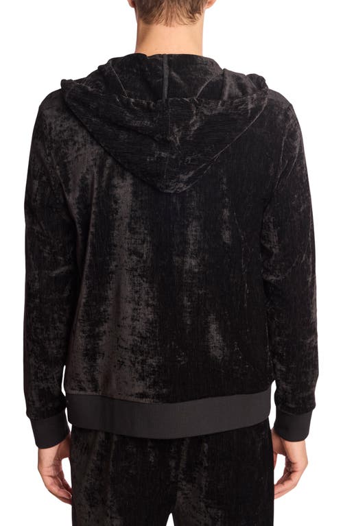 Paisley & Gray Full Zip Velvet Hoodie In Black
