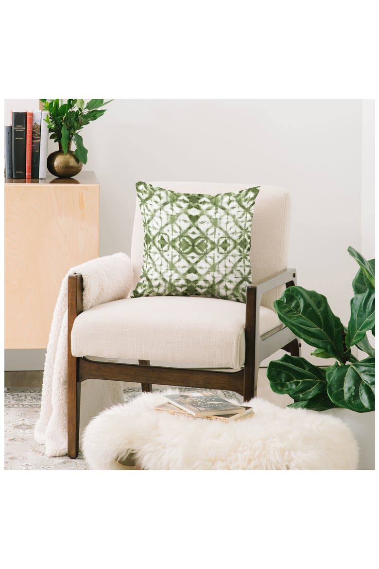 Modern Abstract Print Throw Pillow, Alternate, color, OLIVE