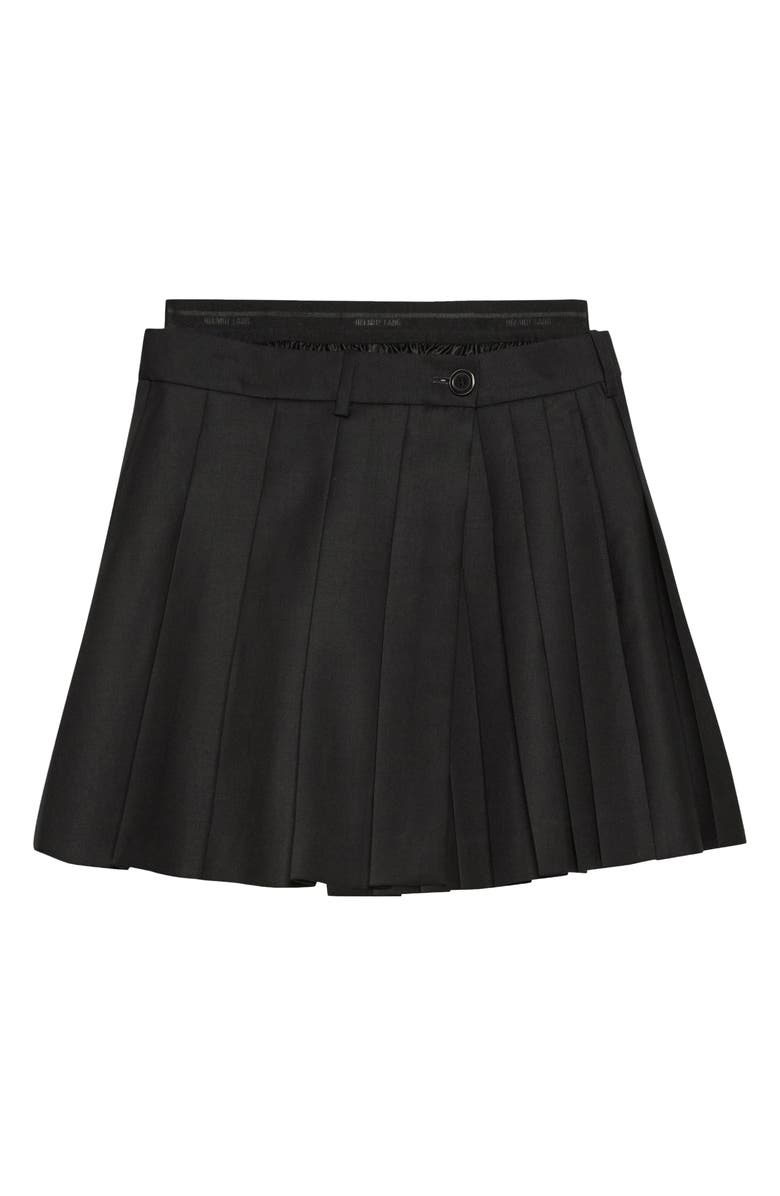 Helmut Lang Pleated Wool Skort, Alternate, color, Black