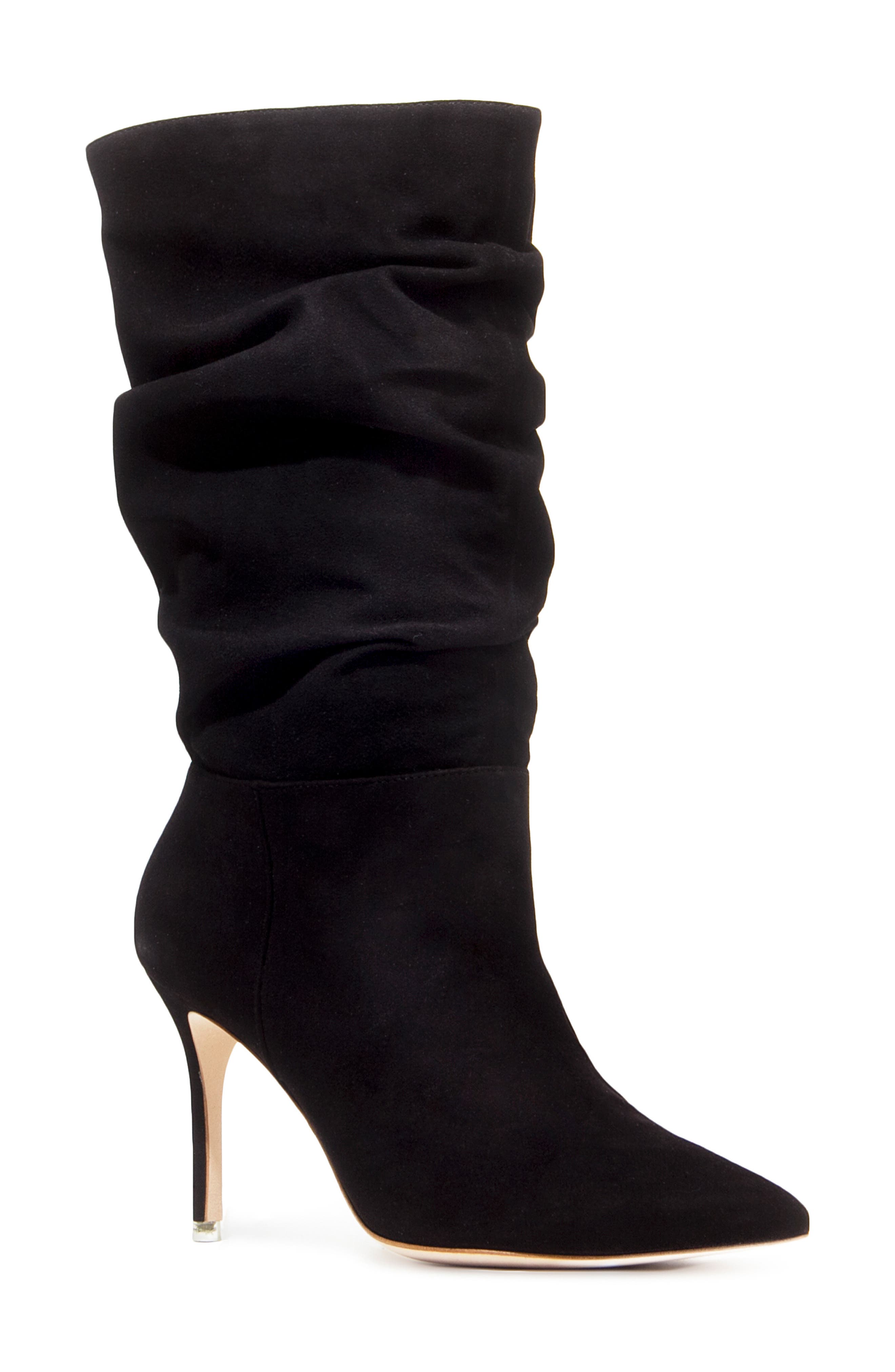 BLACK SUEDE STUDIO Slouch Bootie, Main, color, 