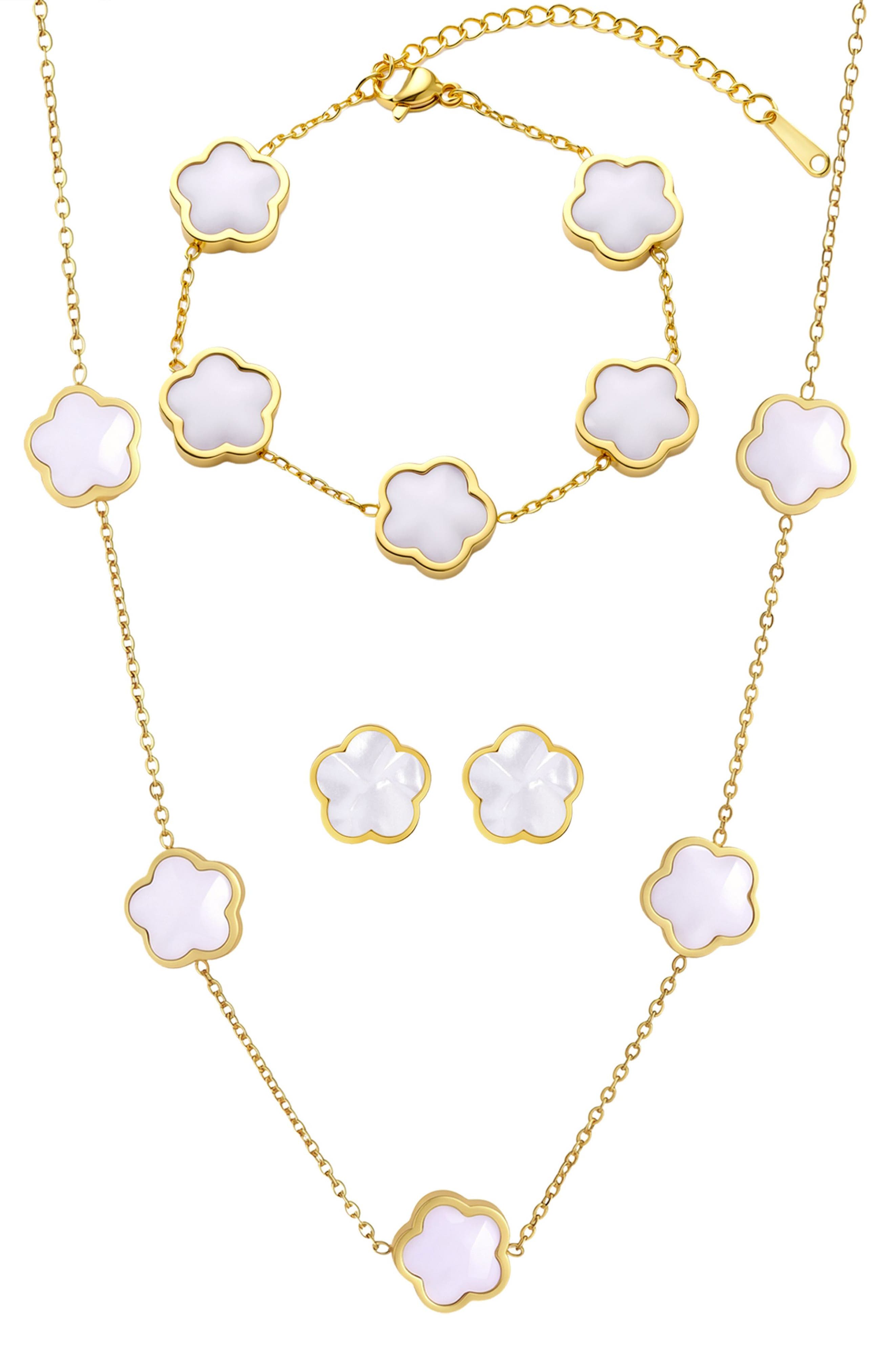 4-Piece Mother of Pearl Jewelry Set
