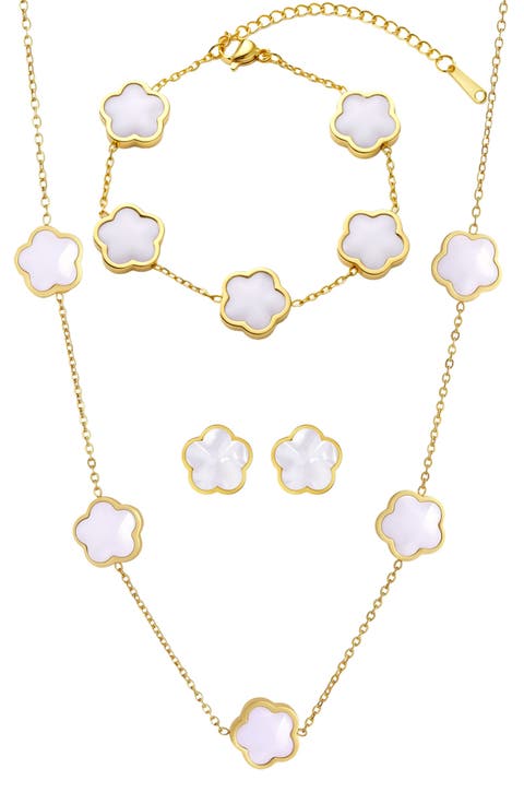 4-Piece Mother of Pearl Jewelry Set