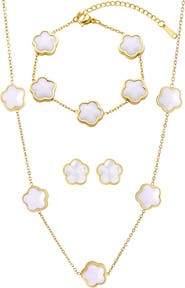 Adornia 4-Piece Mother of Pearl Jewelry Set