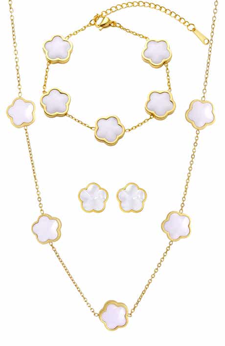 4-Piece Mother of Pearl Jewelry Set