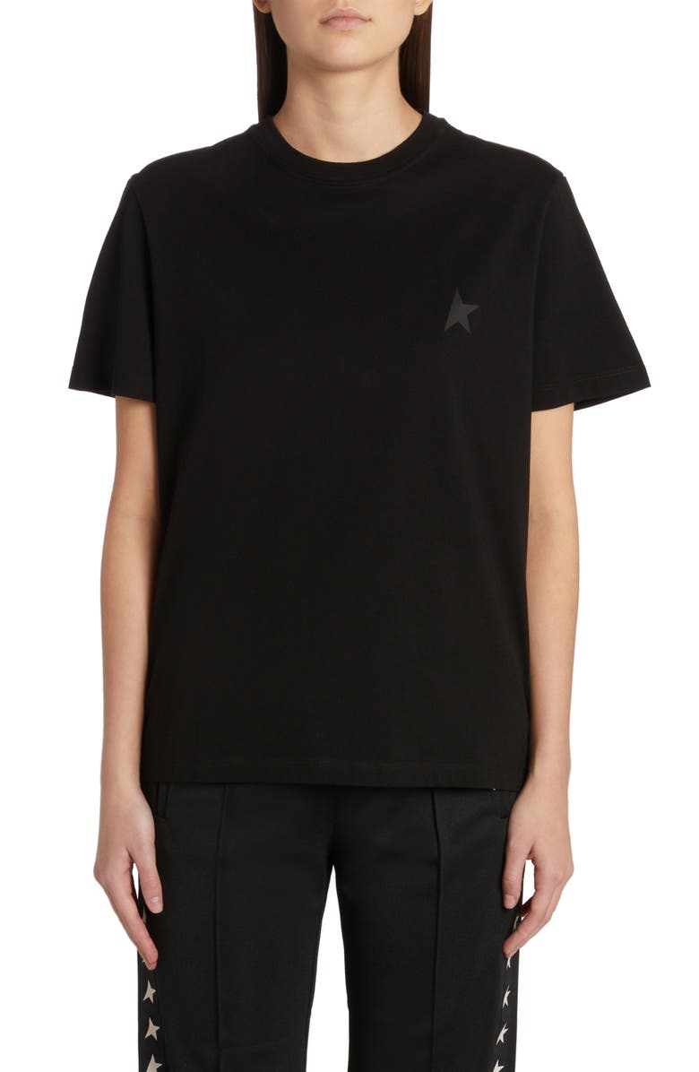 Golden Goose Small Star Cotton T-Shirt, Main, color, Black