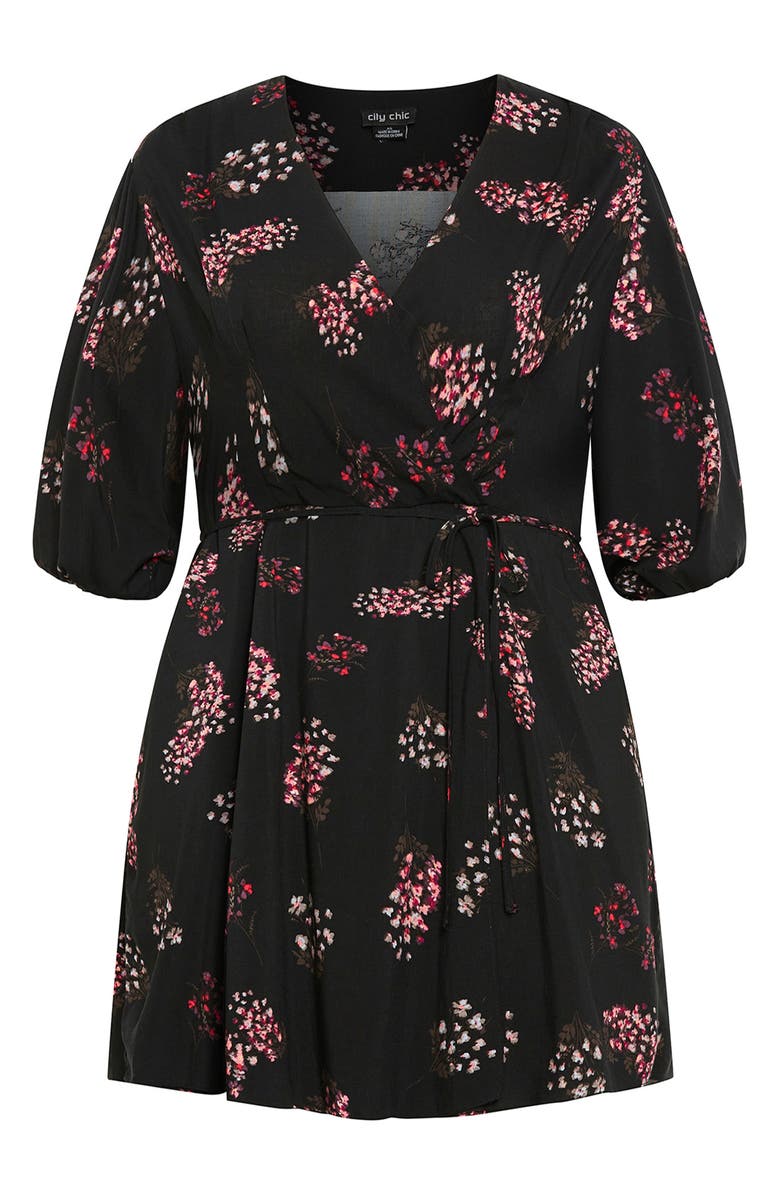 City Chic Camila Floral Faux Wrap Dress, Alternate, color, Floral
