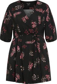 City Chic Camila Floral Faux Wrap Dress