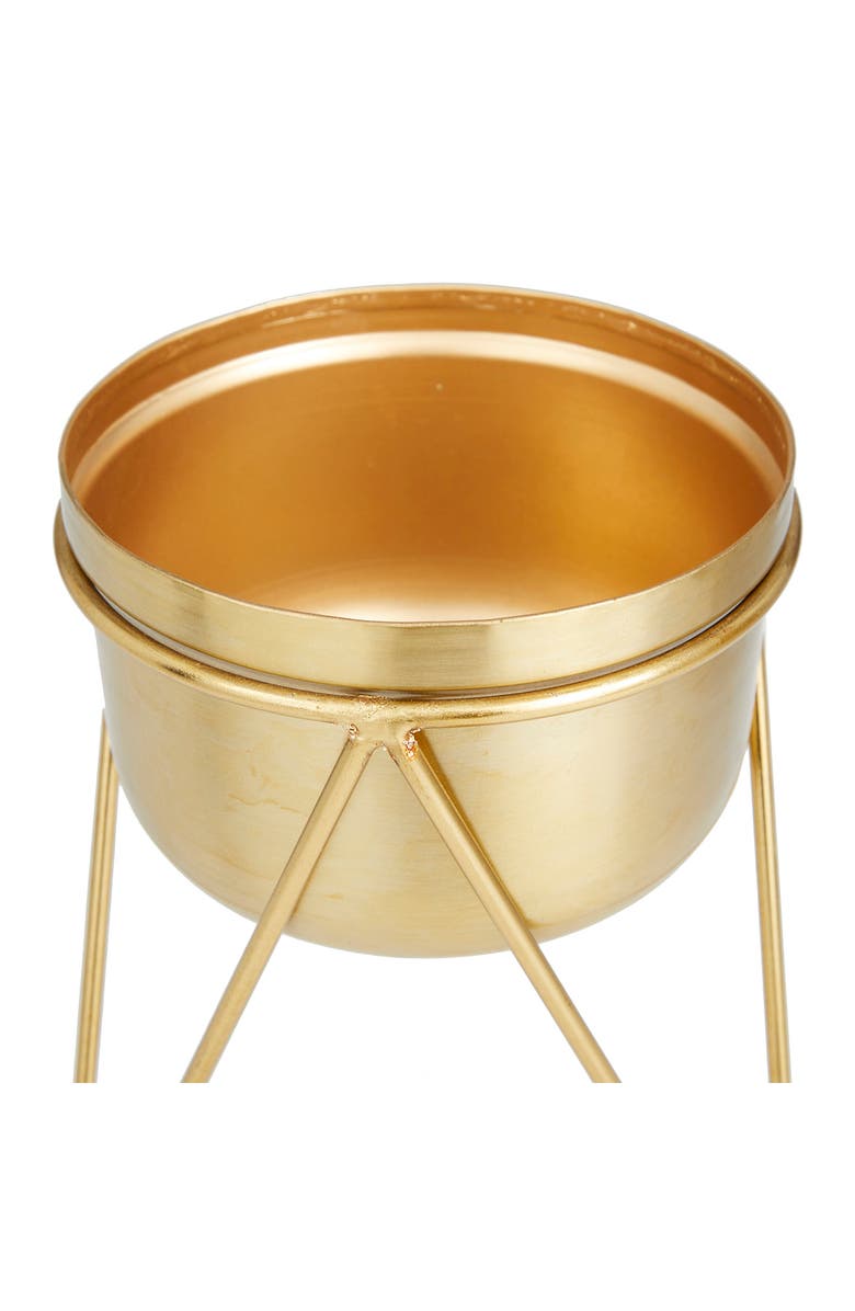 COSMO BY COSMOPOLITAN Goldtone Metal Modern Planter with Removable Stand - Set of 2, Alternate, color, Gold