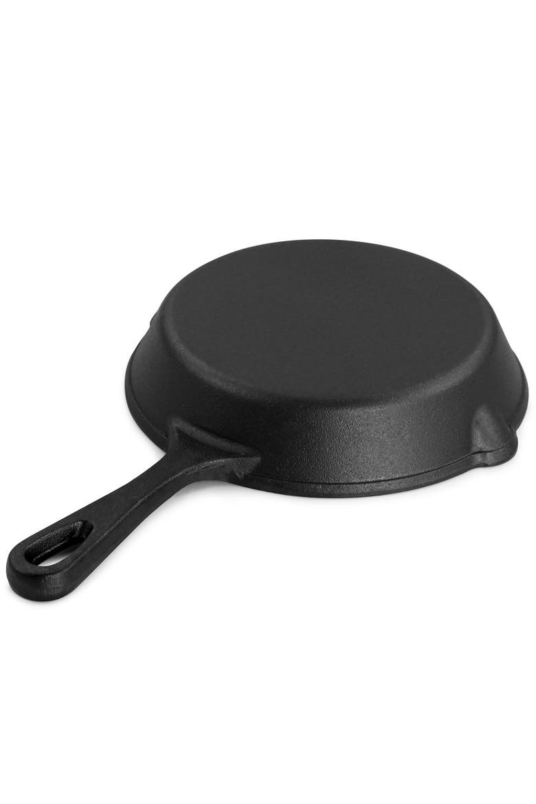 8 Inch Round Preseasoned Cast Iron Frying Pan, Alternate, color, Black