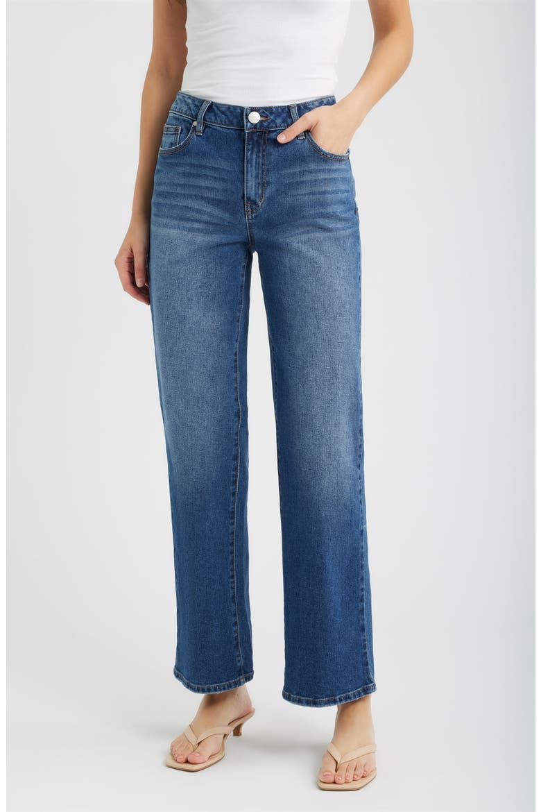 High Waist Straight Leg Jeans, Main, color, JOHNSTOWN