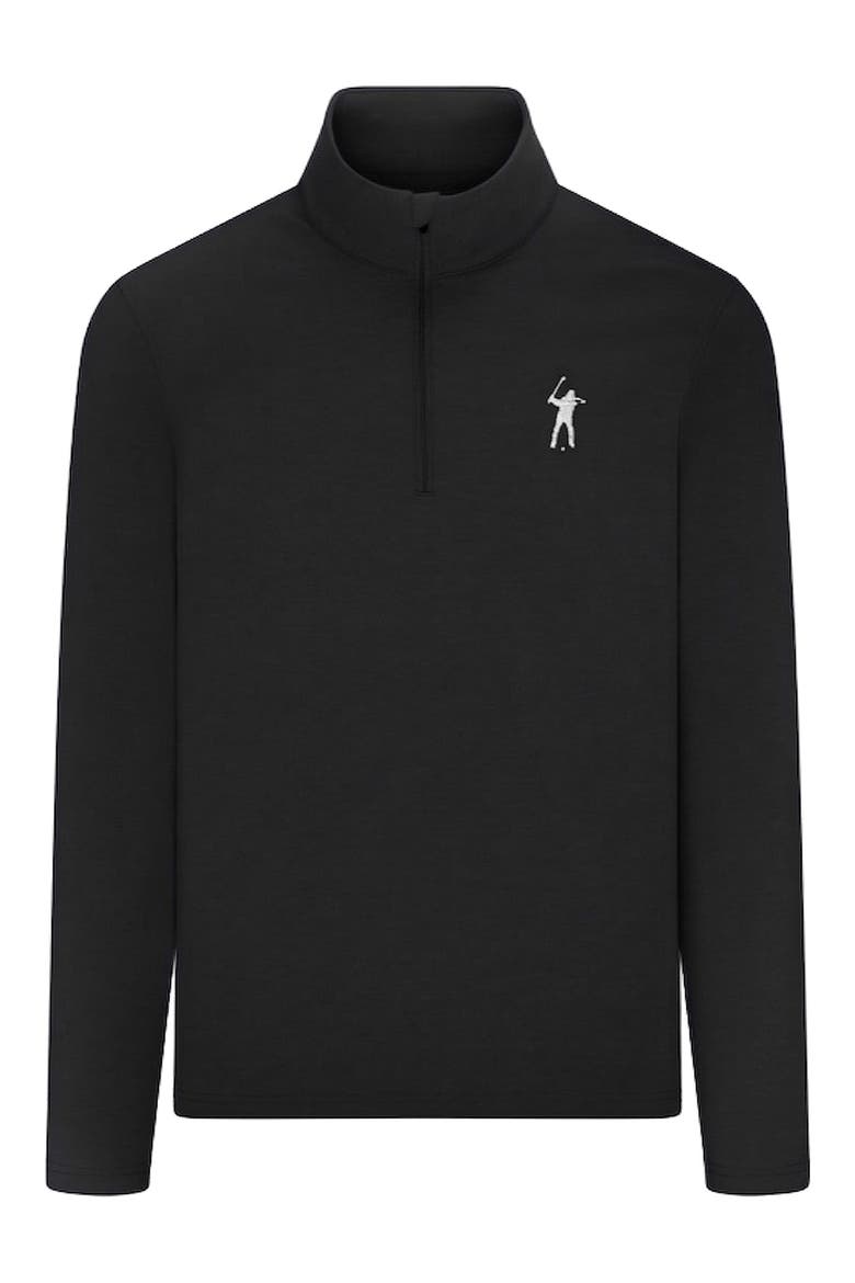 Signature Quarter Zip Pullover, Alternate, color, BLACK