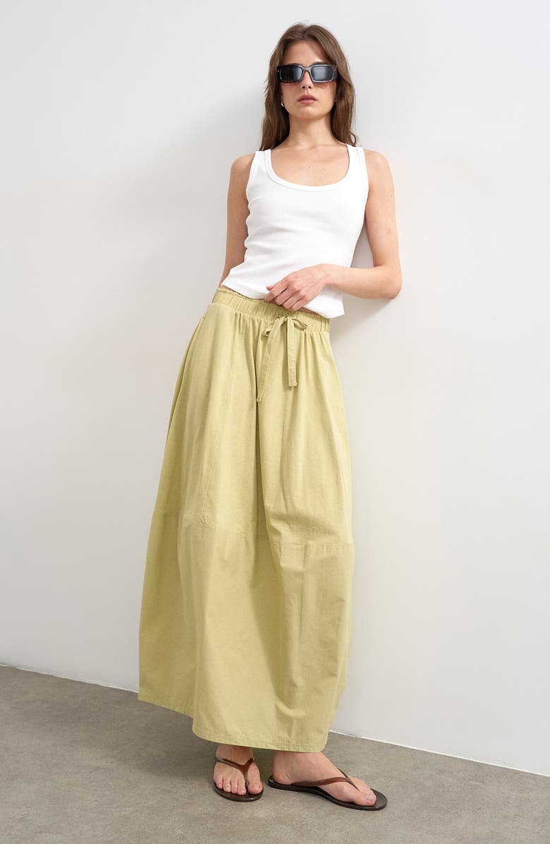 Topshop Rib Curved Hem Stretch Cotton Tank, Alternate, color, White