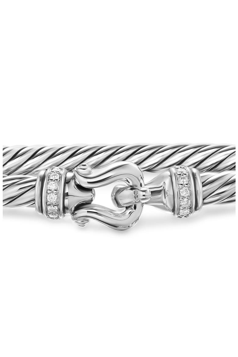 Cable Flex Buckle Bracelet in Sterling Silver with Diamonds, Alternate, color, DIAMOND