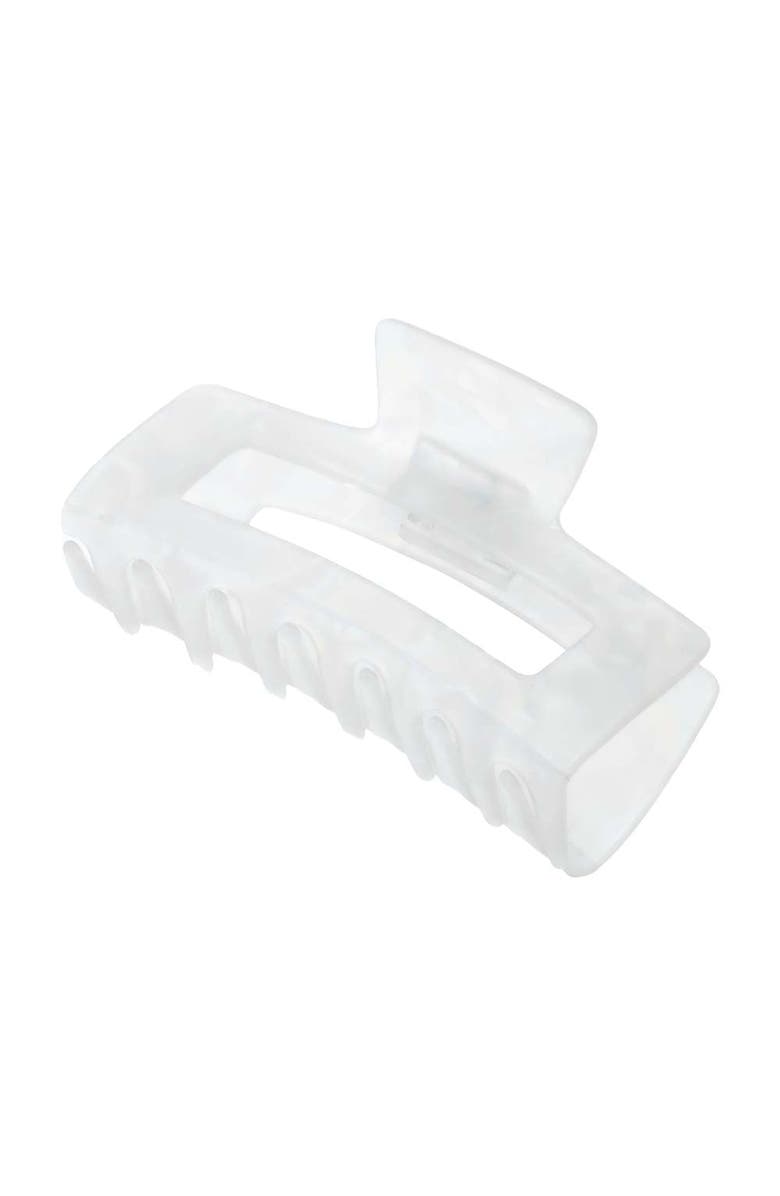 BY ADINA EDEN XL White Shining Open Rectangle Claw Clip, Alternate, color,