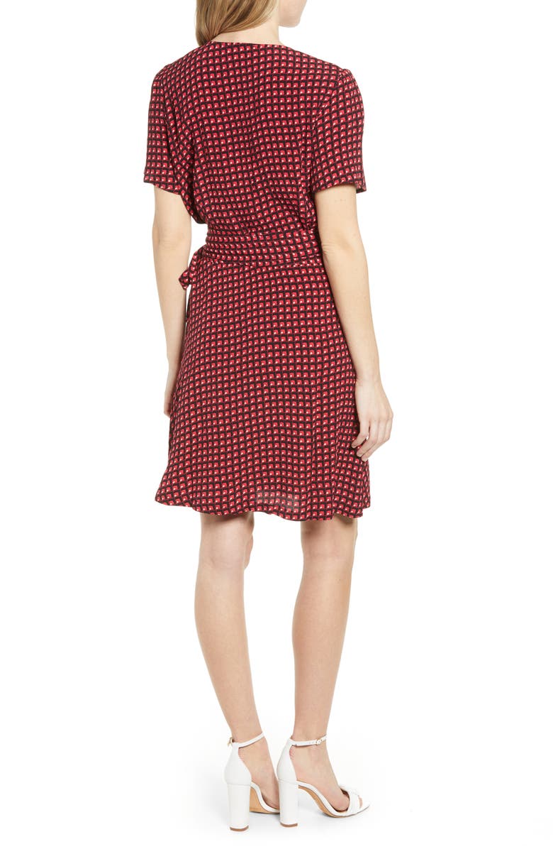 Chelsea28 Print Wrap Minidress, Alternate, color, 