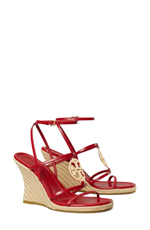 ❤️Tory Burch wedge シューズ　赤　サンダル Tory Burch Pierced Mule Wedge in Red | Lyst