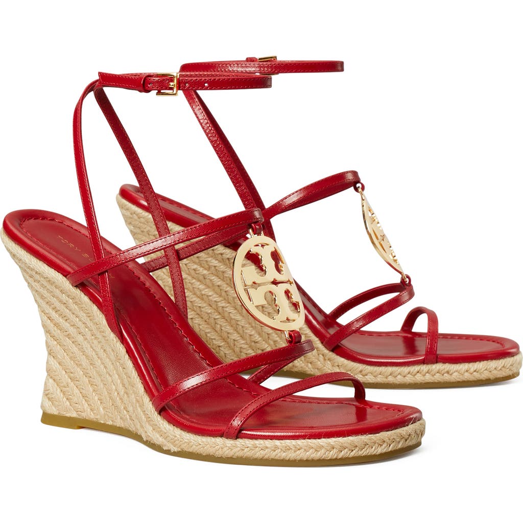 Tory Burch Capri Miller Espadrille Wedge In Red