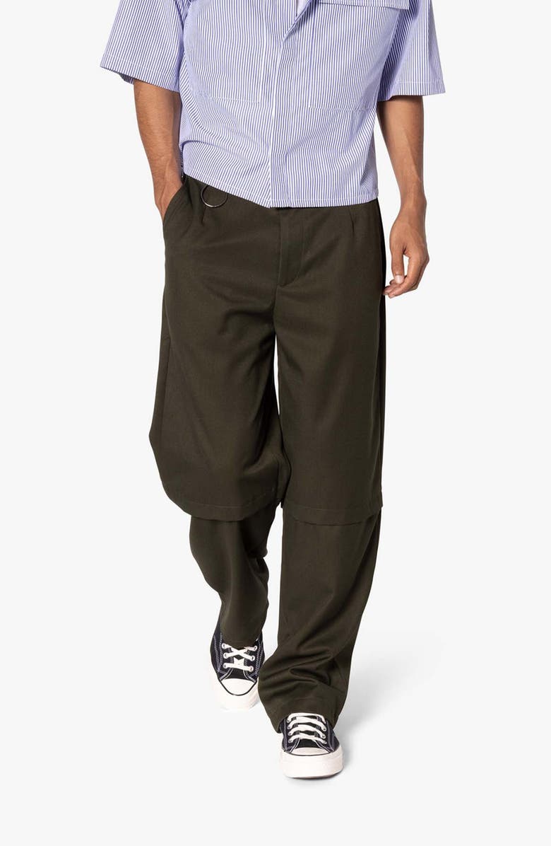 mnml Hello Preppy Convertible Baggy Pants, Alternate, color, Olive