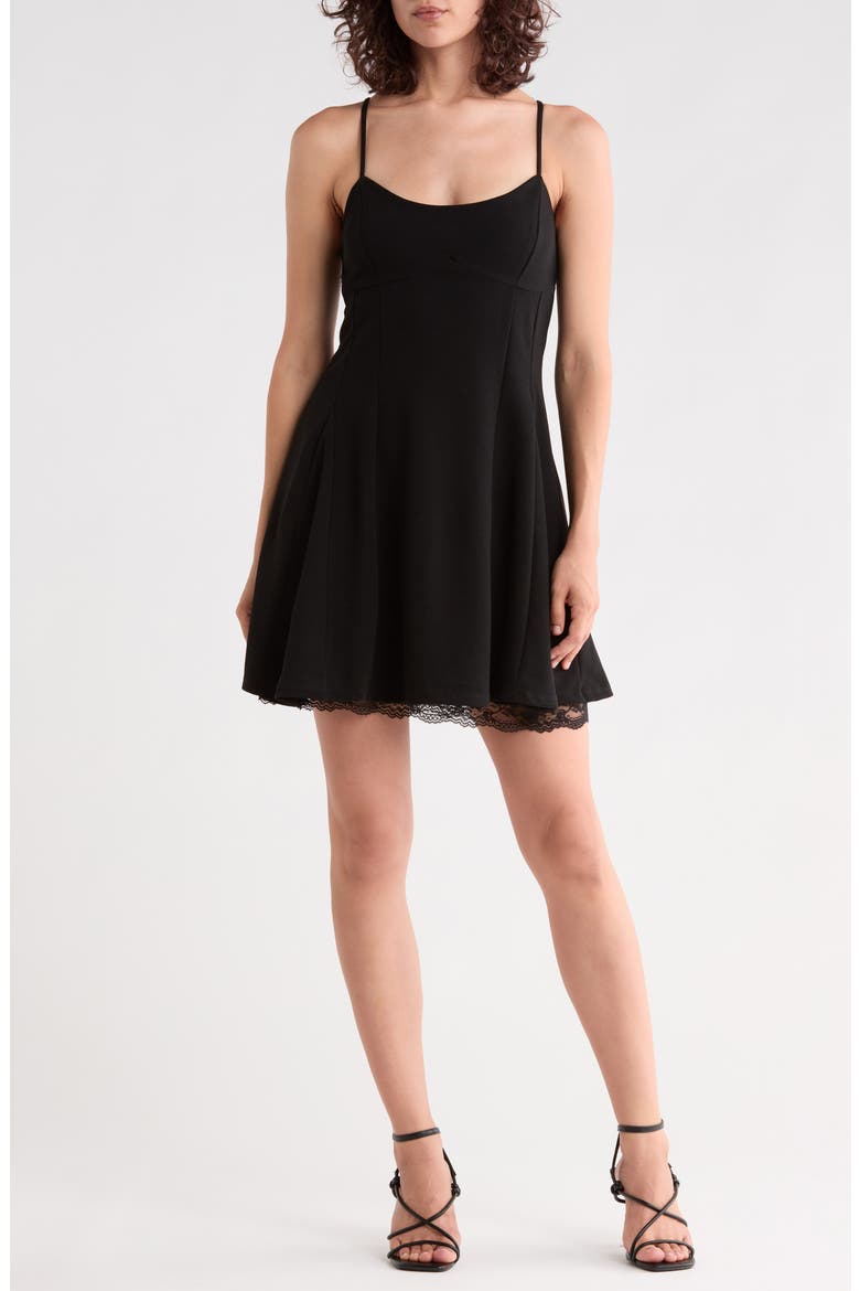 Lace Trim Camisole, Main, color, BLACK