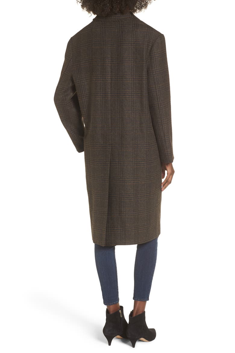 The Label Menswear Coat, Alternate, color, BROWN PLAID