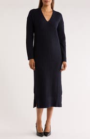 NORDSTROM RACK Long Sleeve V-Neck Sweater Dress