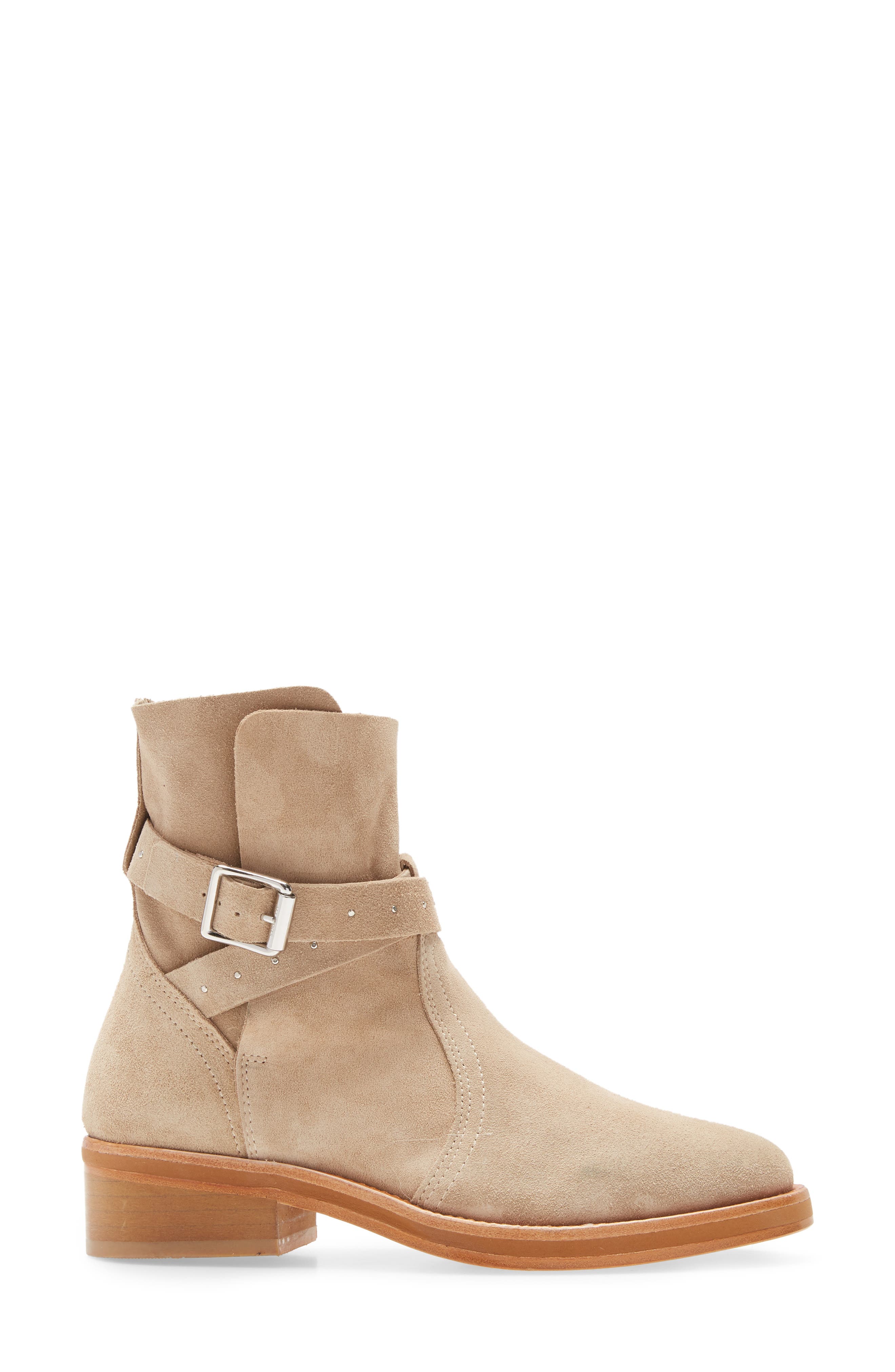 Carla Buckle Boot, Alternate, color, STONE SUEDE