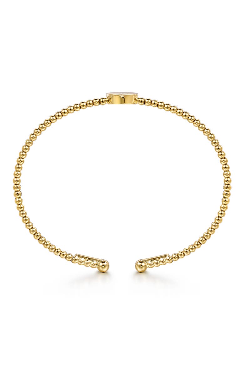 Bujukan Initial Diamond Cuff Bracelet, Alternate, color, GOLD