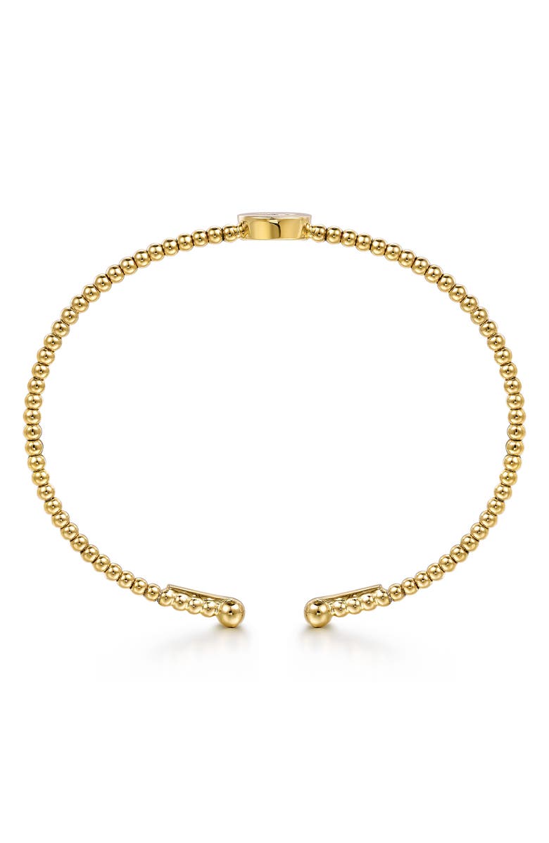 Gabriel & Co. Bujukan Initial Diamond Cuff Bracelet, Alternate, color, Gold