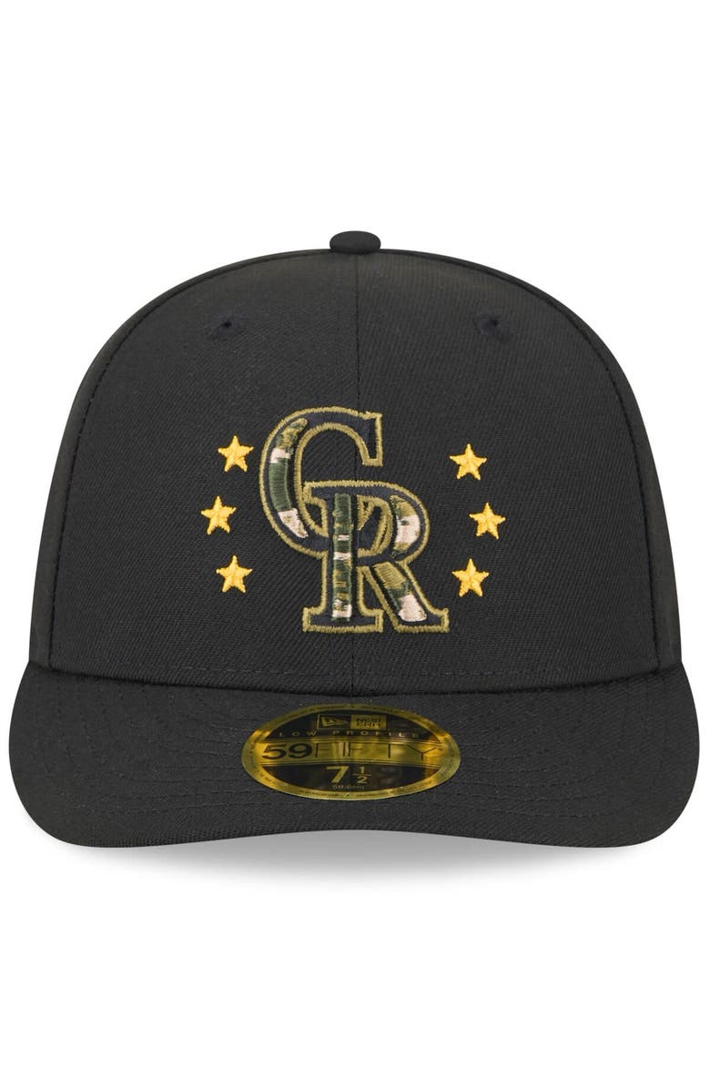 New Era Men's New Era  Black Colorado Rockies 2024 Armed Forces Day Low Profile 59FIFTY Fitted Hat, Alternate, color, Black