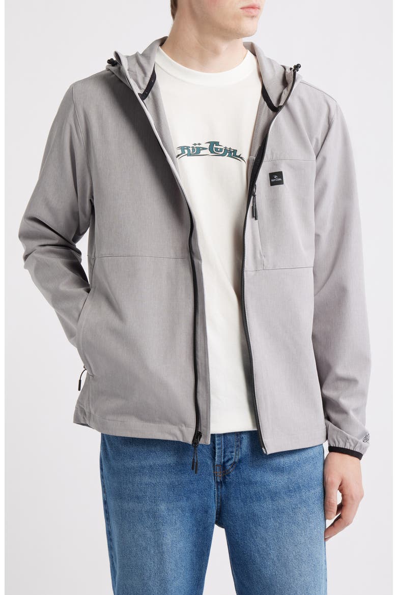 Elite Anti Series Water Repellent Hooded Jacket, Main, color, GREY MARLE