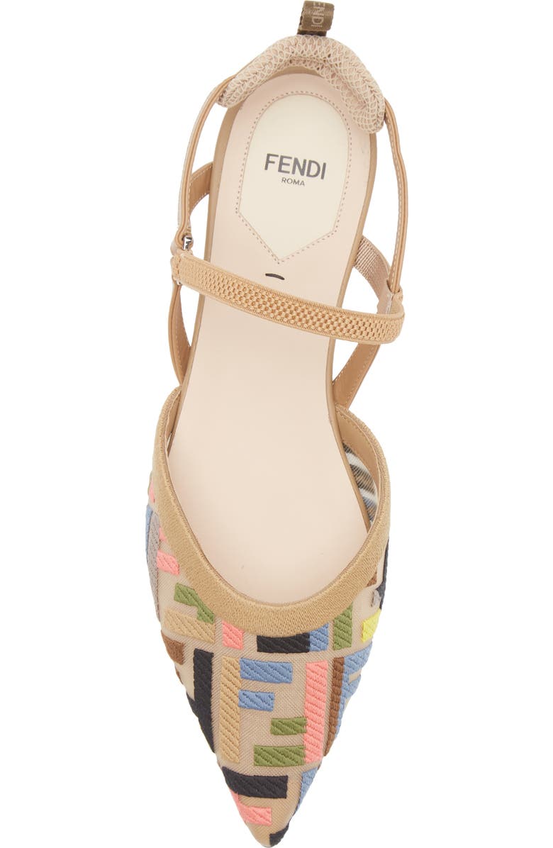 Fendi Colibrì Lite Pointed Toe Slingback Flat, Alternate, color,