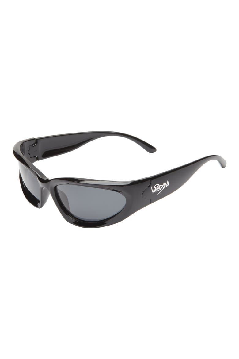 Frame 5 Rectangular Sunglasses, Alternate, color, BLACK/ BLACK