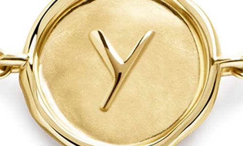 Monica Vinader Initial Stamp Charm Bracelet In 14kt Solid Gold Y