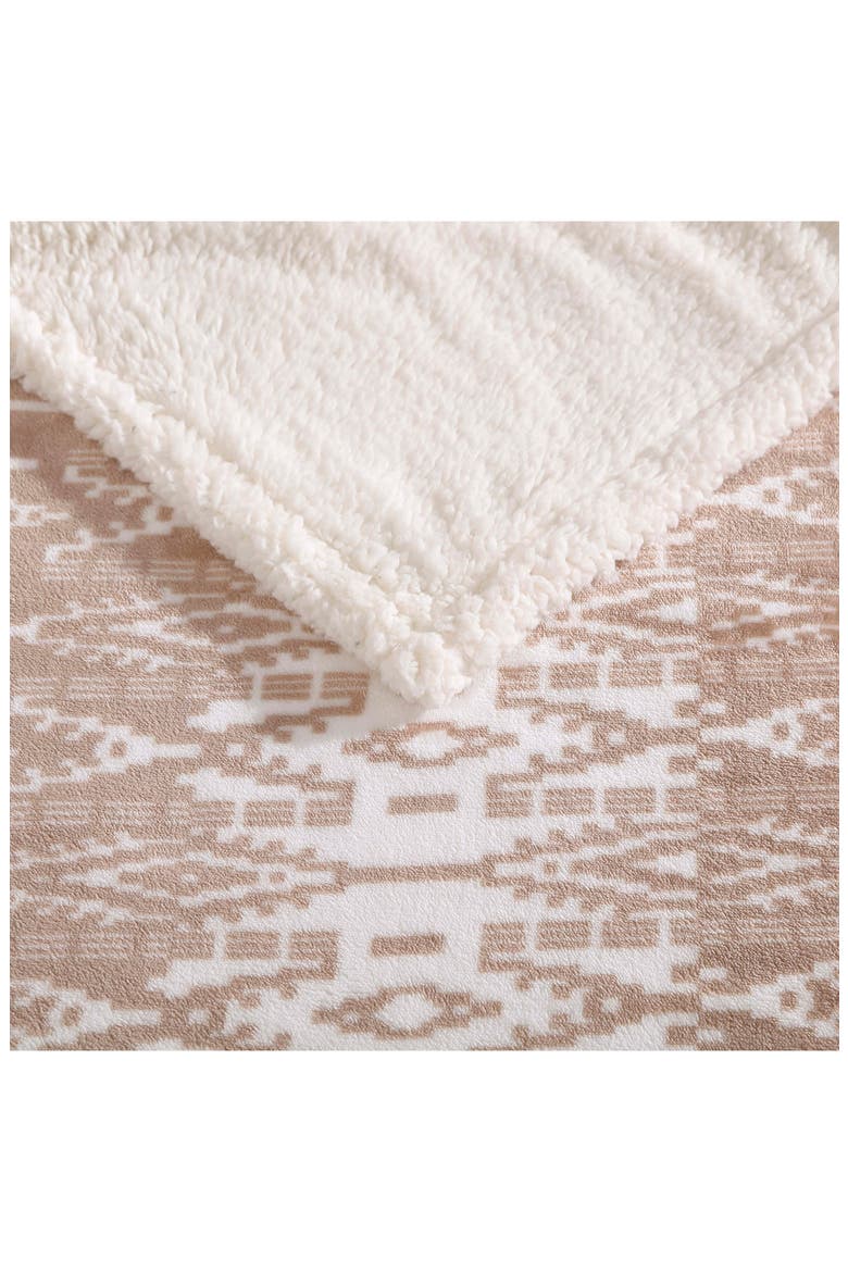 San Juan Faux Shearling Throw Blanket, Alternate, color, DARK BEIGE