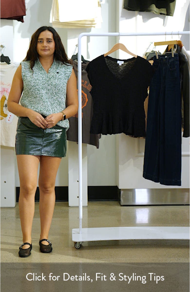 Puckered Knit Peplum Top, sales video thumbnail