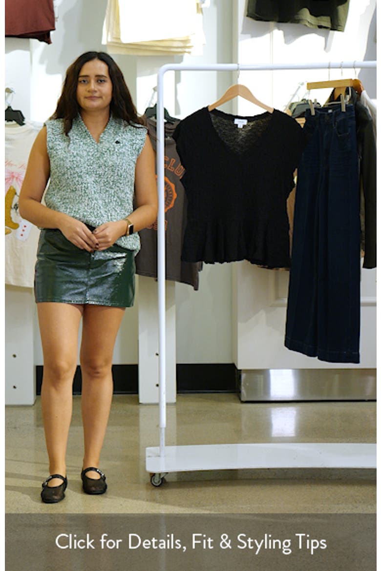Puckered Knit Peplum Top video