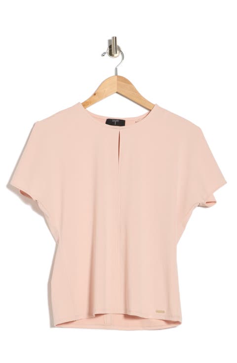 Keyhole Flutter Sleeve Jersey Top