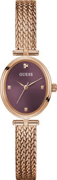 GUESS Ruby Oval Mesh Strap Watch, 24mm