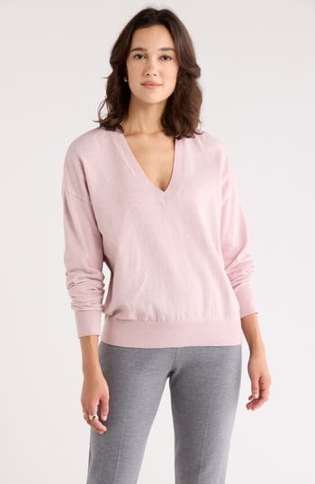 Nordstrom Rack V-neck Pullover Sweater In Pink