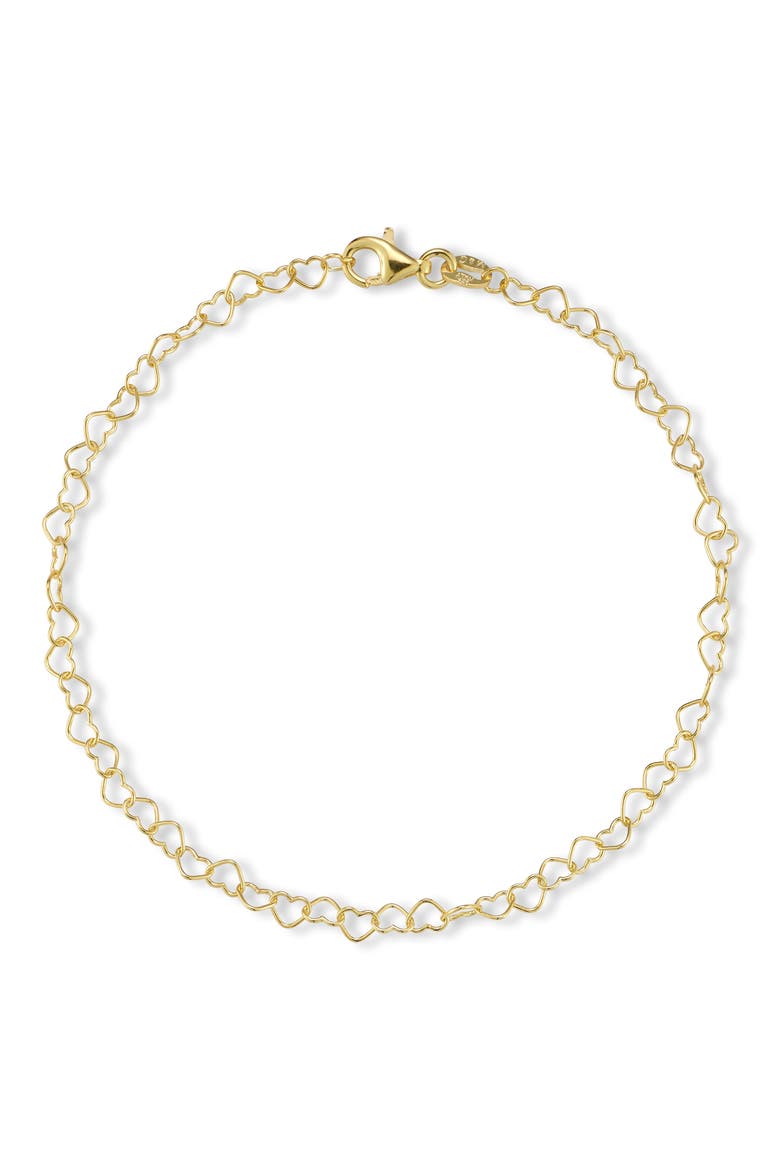 Heart Chain Anklet, Main, color, GOLD - 10 INCH