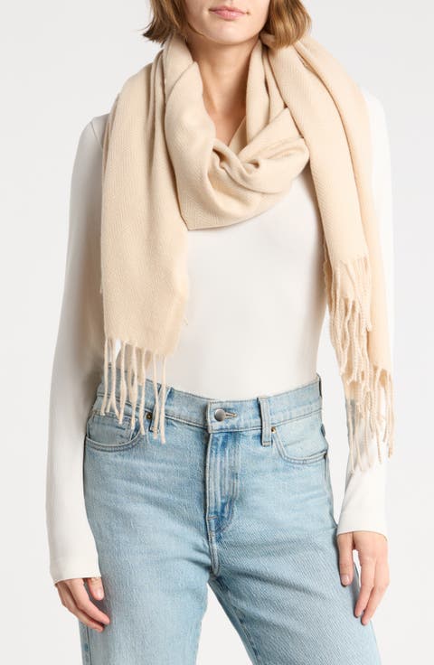 Brushed Herringbone Wrap Scarf