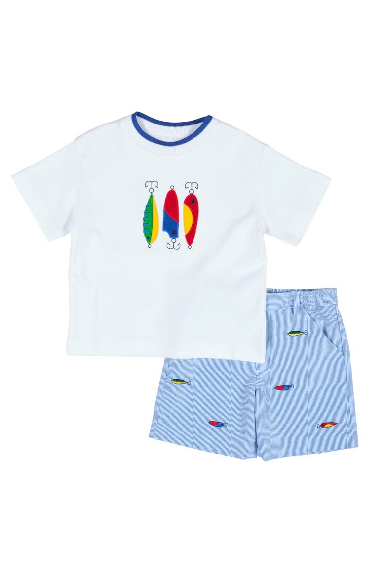 Jr. Cord Short with Embroidered Fishing Lures, Alternate, color, Light Blue