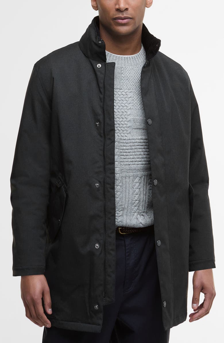 Barbour Winter Powell Waterproof Jacket, Main, color, Black