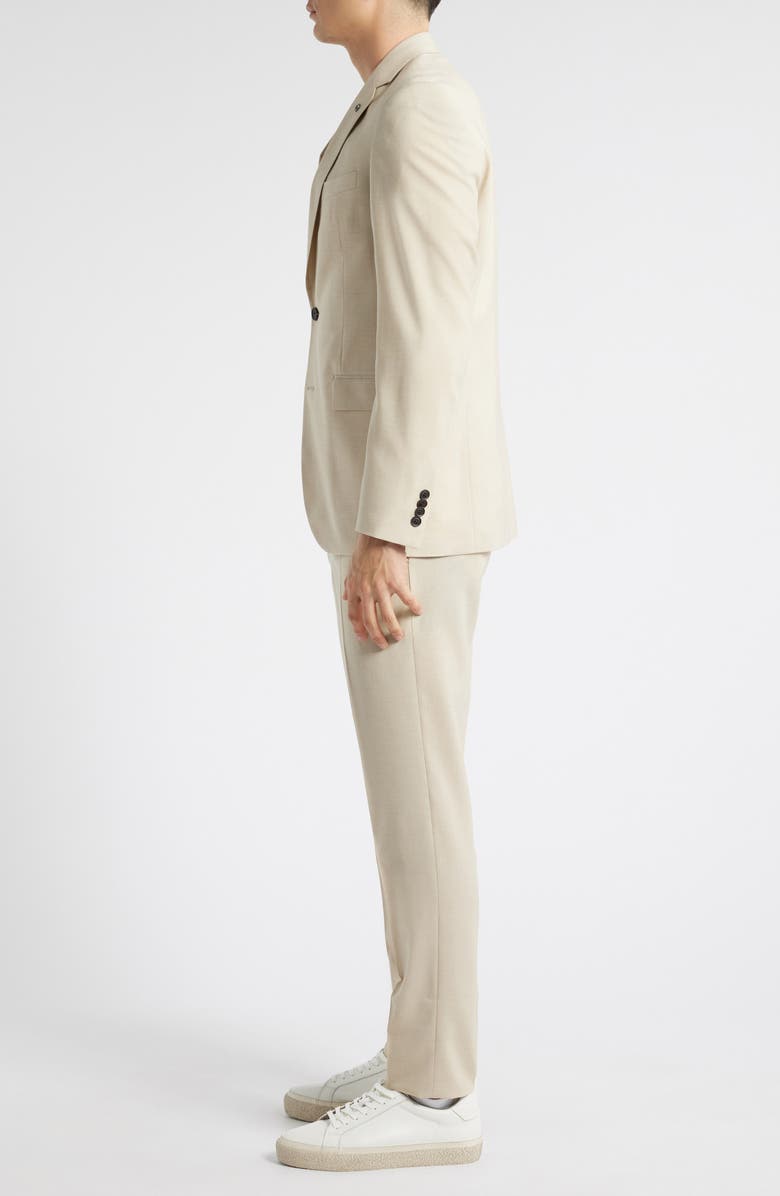 AllSaints Ross Slim Fit Solid Tan Wool Blend Suit, Alternate, color, Sand