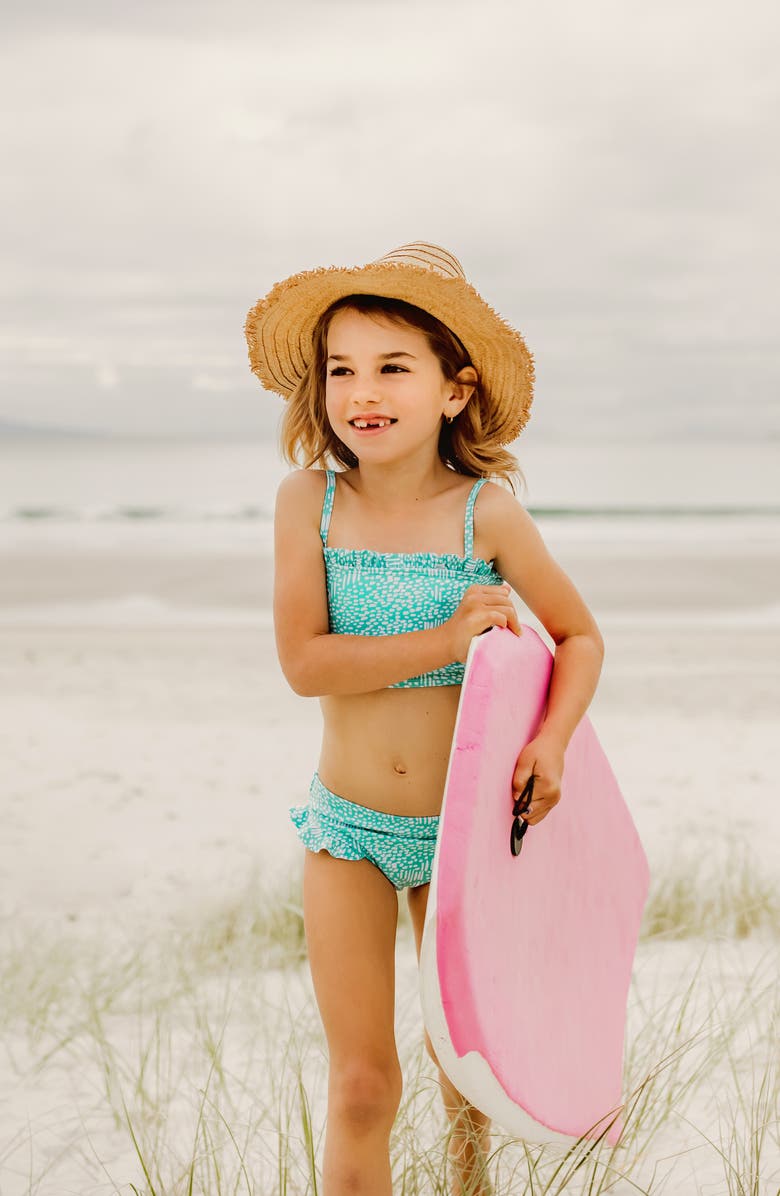 Snapper Rock Kids' Spearmint Spot Two-Piece Swimsuit, Alternate, color, 