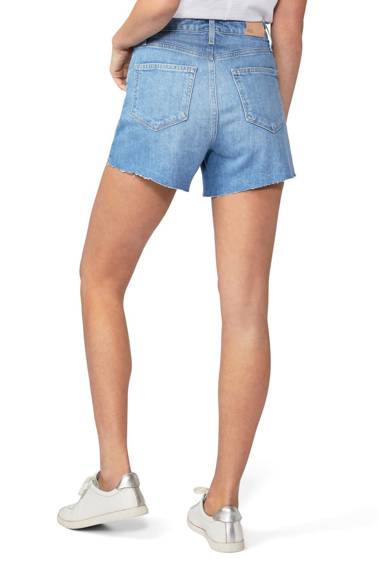 PAIGE Noella Raw Hem High Waist Denim Shorts, Alternate, color, Chantelle Distressed