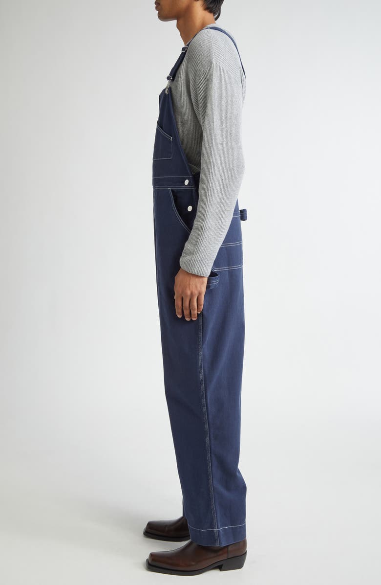 Bode Knolly Brook Cotton Twill Overalls, Alternate, color, Dark Navy