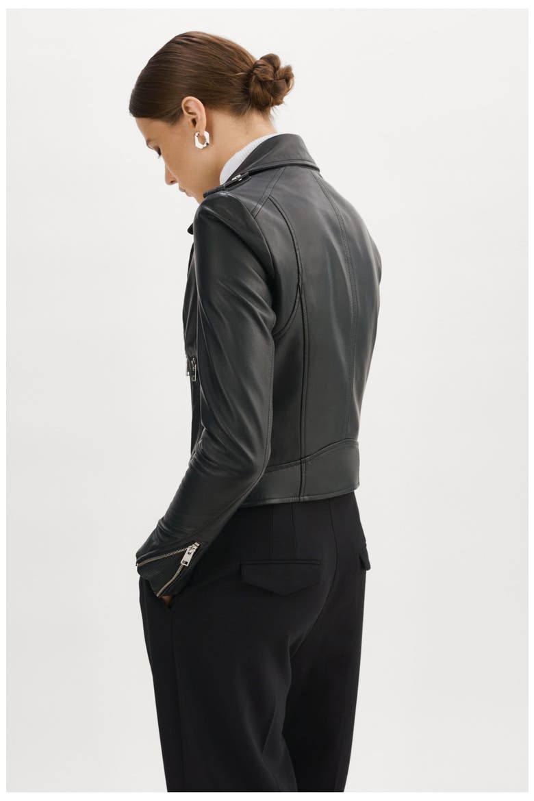 Donna | Iconic Leather Biker Jacket, Alternate, color, Black