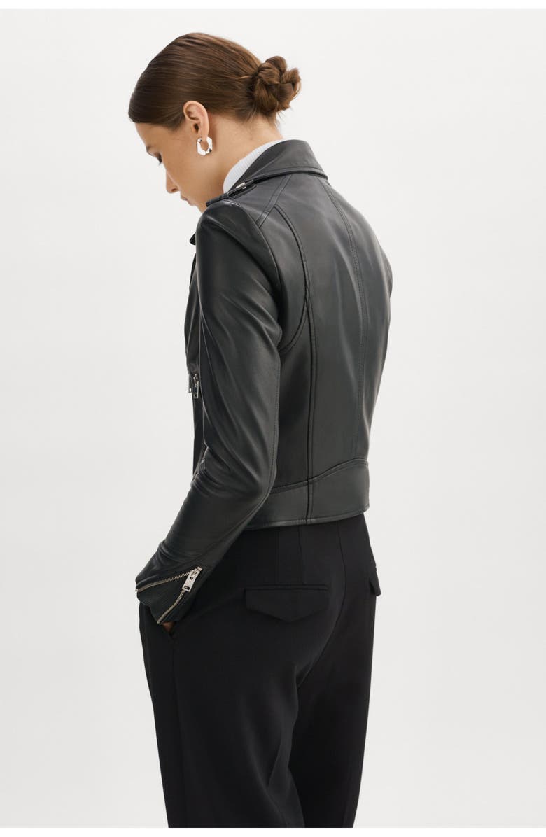 LAMARQUE Donna | Iconic Leather Biker Jacket, Alternate, color, Black