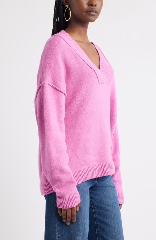 Treasure & Bond Slouchy V-neck Sweater In Pink